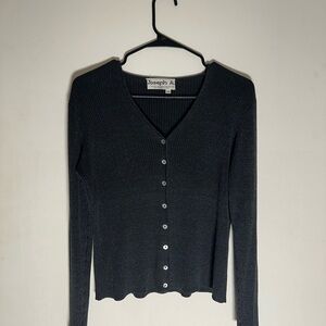 Joseph A Charcoal Button-Up Cardigan